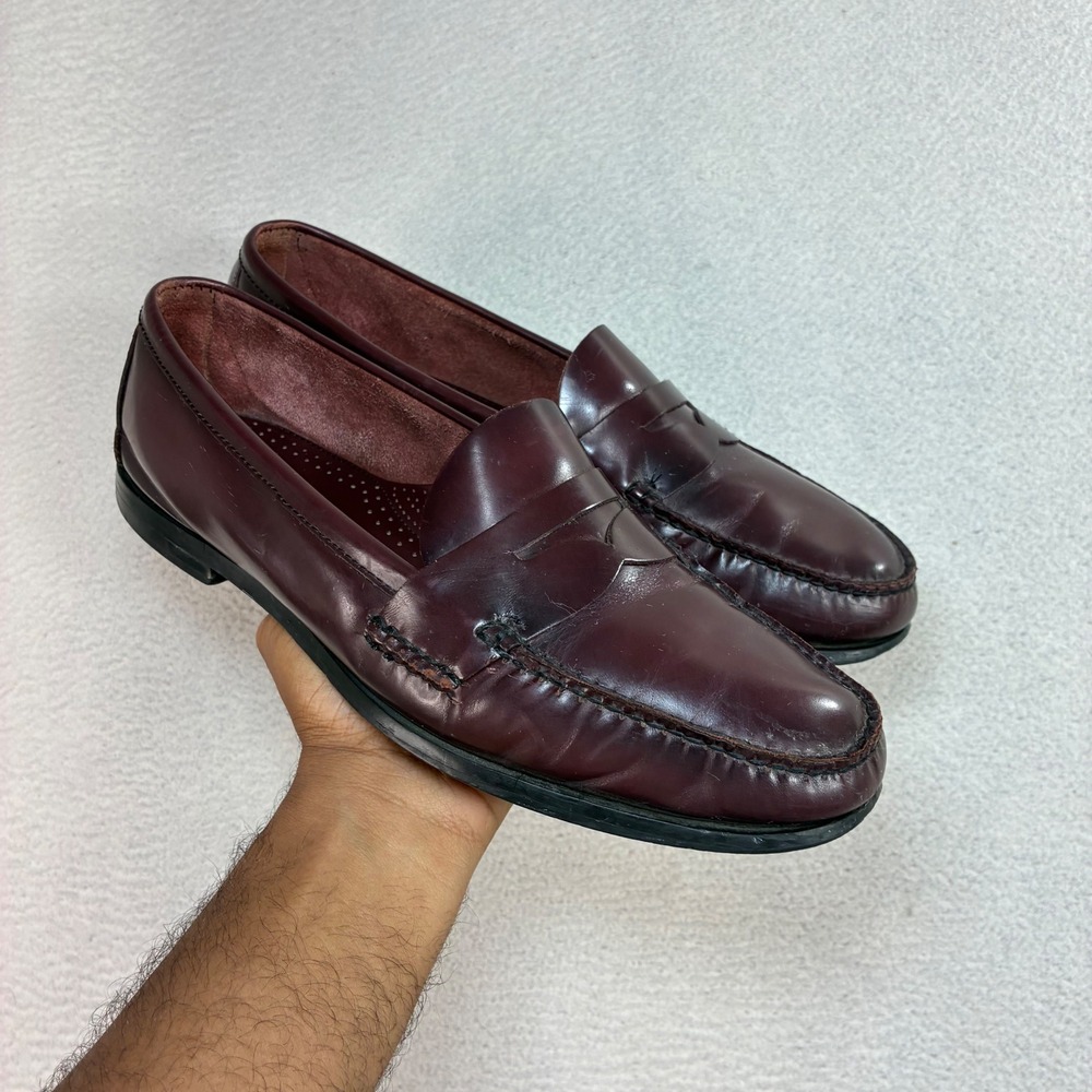 G.H. Bass Weejuns Penny Loafers Mens 13D Burgundy Leather Preppy Classic